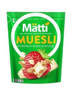 Мюсли   Matti запеченные клубника и белый шоколад, 250г