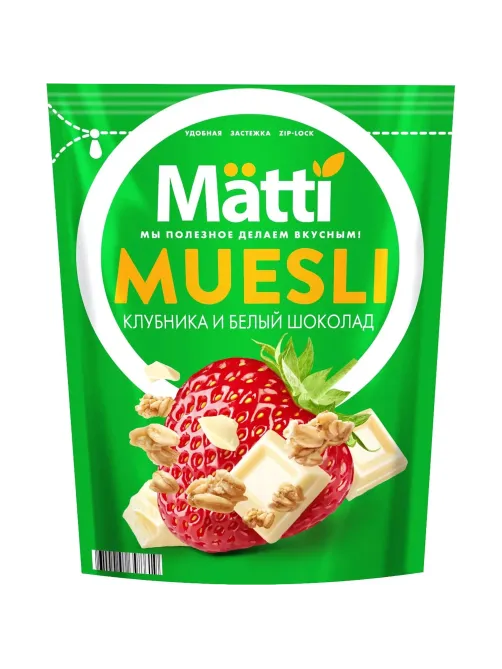 Мюсли   Matti запеченные клубника и белый шоколад, 250г