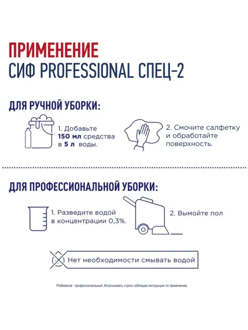 Универсальное чистящее средство дезинфицирующее конц-ое Сиф Professional 1л