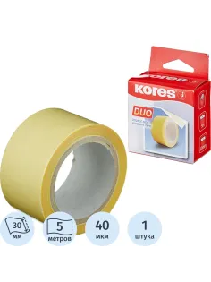 Клейкая лента канцелярская KORES двусторонняя 30х5 55530