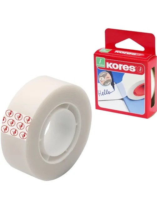 Клейкая лента канцелярская KORES 19х33 невидимая 53319