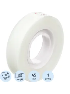 Клейкая лента канцелярская KORES 12х33 невидимая 53302