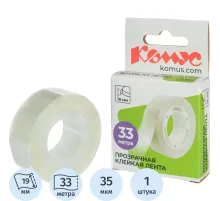Клейкая лента канцелярская Комус 19x33