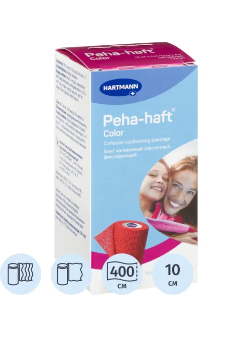 Бинт самофикс эласт 4 м х 10 см, красный, PEHA-HAFT 9324902