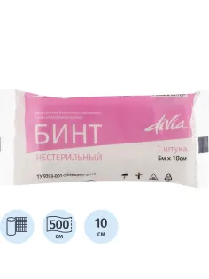 Бинт нестер. 5мх10см, пл.30г  неткан. мат-ла, WS/DIVA, инд.уп ШК32962/37707