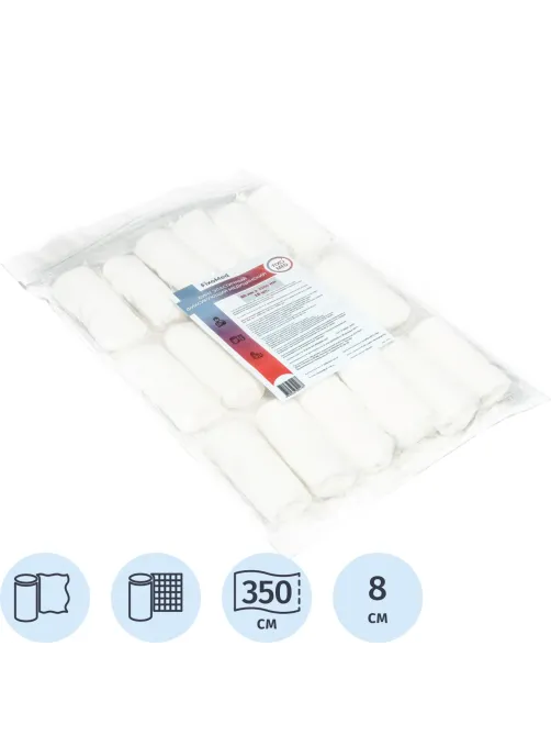 Бинт эластичный фиксирующий медицинский 8см x 3,5м FIXOMED 18 шт/уп