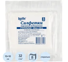 Салфетки стер 10х10см 8сл 17нитей 3шт/уп Вариант