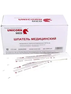 Шпатель терапевтический деревянный стерил. 150х18х1,6 мм OP01-61 100шт/уп