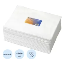 Салфетка спанлейс 45x90 см, белый, пл.60, тиснение, 50шт/уп, 10265(0421)