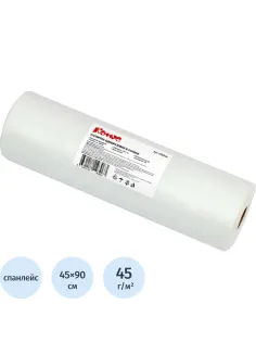 Салфетка спанлейс в рулоне 45x90 см белый пл. 45 Комус 50 шт/рул