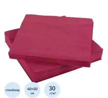 Коврик гигиен, 40x50, спандбонд пл.30 бордо 100 шт/уп