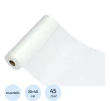 Салфетка спанлейс в рулоне 30x40 см белый пл. 45 Комус 100 шт/рул