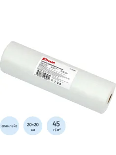Салфетка спанлейс в рулоне 20x20 см белый пл. 45 Комус 100 шт/рул
