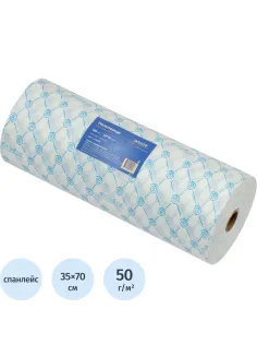 Салфетка спанлейс в рулоне 35х70, голубой, пл.50, 100шт/рул, 10260(0193)