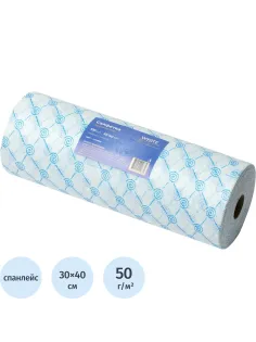 Салфетка спанлейс в рулоне 30х40, голубой, пл.50, 100шт/рул, 10288(0889)