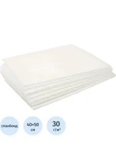 Коврик гигиен, 40x50, спандбонд пл.30 белый 100 шт/уп