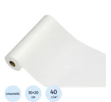 Салфетка спанлейс в рулоне 30х20, белый, пл.40, 200шт/рул, 12187(9424)
