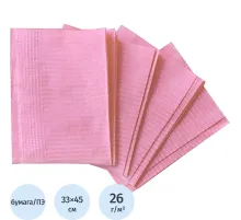 Салфетка Салфетки ламинир,Standart 33x45см, розовые 500 шт/уп, бумага + п/э
