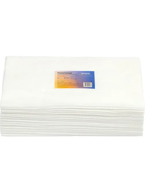 Салфетка спанлейс 35x70 см, белый, пл.60, тиснение, 50шт/уп, 10258(0131)