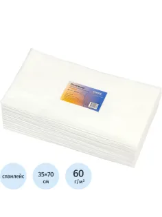 Салфетка спанлейс 35x70 см, белый, пл.60, тиснение, 50шт/уп, 10258(0131)