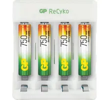 Зарядное устройство GP E411/75AAAHCCS-2CR1, 4 слота + 4 акк. 750 mAh