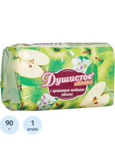 Мыло туалетное Душистое облако с ароматом зеленого яблока 90г