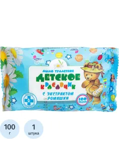 Мыло туалетное 100г Детское с экстрактом ромашки Меридиан