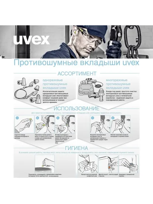 Беруши UVEX Ван-фит (артикул производителя 2112045)
