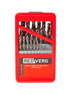 Набор сверл по металлу REDVERG 25 шт HSS-G, 1-13 мм(501052)