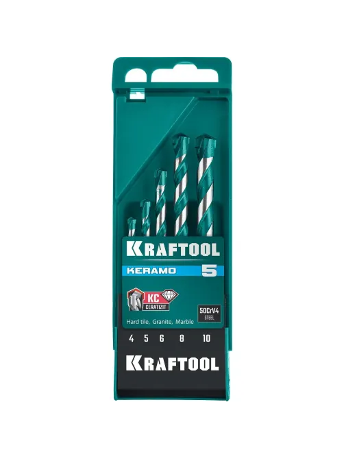 Набор сверл по керамограниту KRAFTOOL KERAMO 5 шт: 4-5-6-8-10мм (29175-H5)