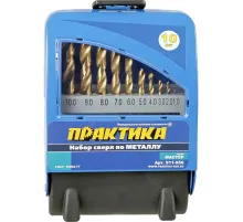 Набор сверл по металлу ПРАКТИКА Мастер 10 шт 1 - 10 мм в кассете 911-956