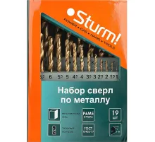 Набор сверл по металлу Sturm! d1-10mm, 19шт, титановое покр. (1055-03-SS3)