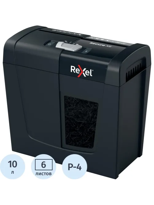 Шредер (уничтожитель) Rexel Secure X6 4ур.секр.,6лист,10л