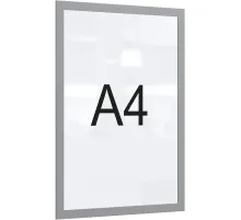 Рамка магнитная настенная Attache А4 ПЭТ, серая, 5шт/уп