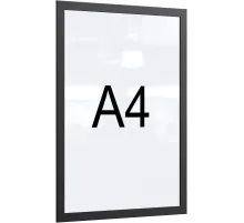 Рамка магнитная настенная Attache А4 ПЭТ, черная, 5 шт/уп