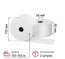 Ролики для касс 80мм(диам.110,вт.26,из т/б,внутр.сл)2шт/уп