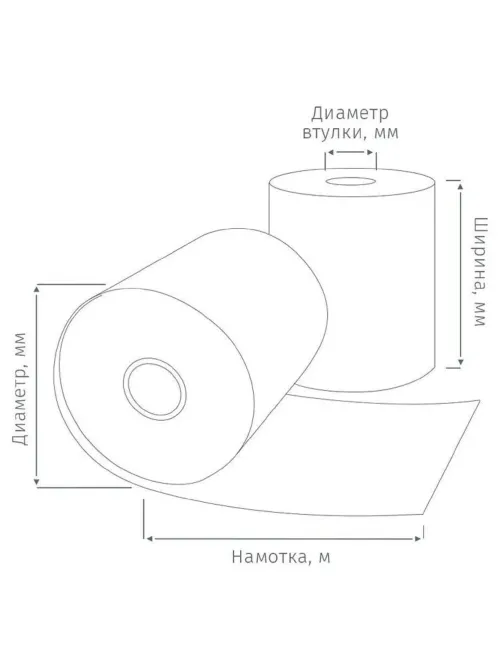 Ролики для касс Комус 80мм х 70м, 58 гр/м2, вт. 12 мм, 3 рул/уп (спайка)