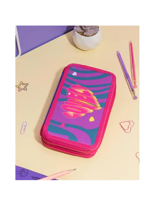Пенал Комус Класс  Straight Lovely ПКТ 11-20, ткань, 2 отд., 190х110 мм