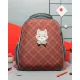 Ранец Комус Класс Basic Котик, клетка красный , 2 отд, эргоном спинка