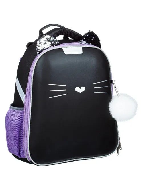 Ранец Комус Класс Kitty black, 2 отд., эргоном. спинка, экокожа