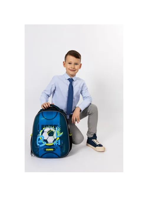 Ранец Easy Football синий, 2 отд
