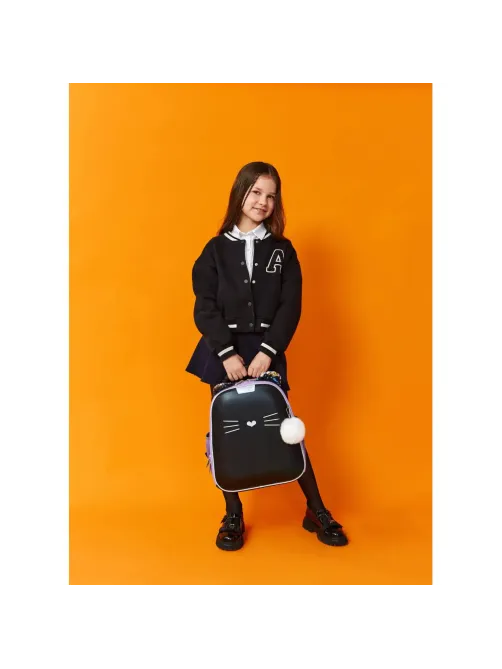 Ранец Комус Класс Kitty black, 2 отд., эргоном. спинка, экокожа