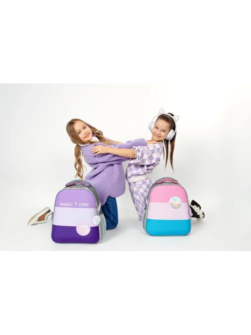 Ранец Комус Класс Basic Casual сирен+фиолет, 2 отд., эргоном. спинка