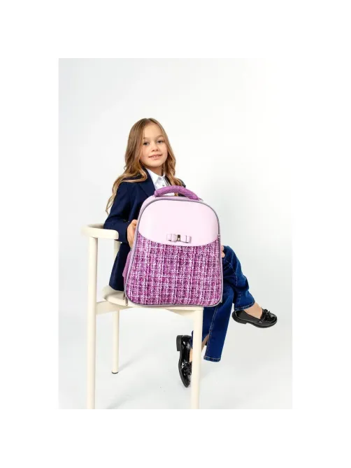 Ранец Комус Класс Basic Fashion твид розовый, 2 отд., эргоном. спинка
