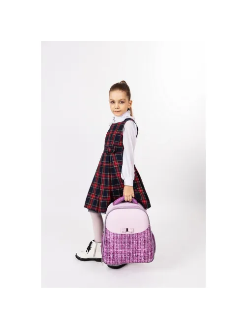 Ранец Комус Класс Basic Fashion твид розовый, 2 отд., эргоном. спинка