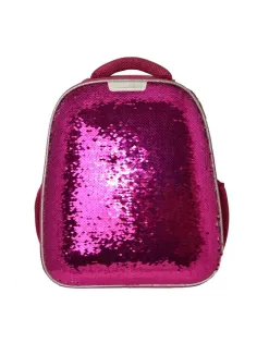 Ранец Basic Sparkle Pink,эргоном. спинка, двустор.пайетки фуксия/серебро