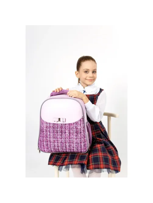 Ранец Комус Класс Basic Fashion твид розовый, 2 отд., эргоном. спинка
