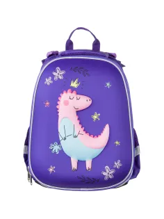 Ранец  3D Dino princess, 2 отд., эргоном. спинка