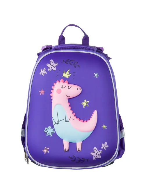 Ранец  3D Dino princess, 2 отд., эргоном. спинка