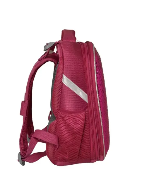 Ранец Basic Sparkle Pink,эргоном. спинка, двустор.пайетки фуксия/серебро